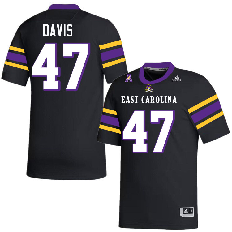 #47 Kendric Davis East Carolina Pirates College Football Jersey Stitched-Black #47 Kendric Davis East Carolina Pirates College Football Jersey Stitched-Black